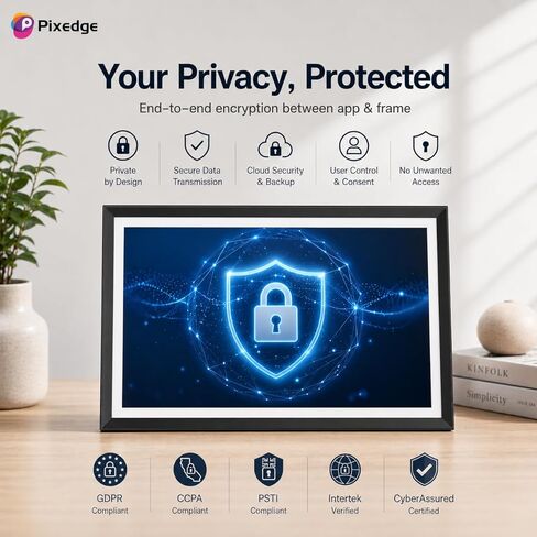 إطار صور رقمي واي فاي مقاس 15.6 بوصة، إطار صور ذكي Frameo بسعة تخزين كبيرة 32 جيجابايت، شاشة لمس 1080P IPS FHD، استخدام مزدوج للحائط/الطاولة، مشاركة فيديو الصور لاسلكيًا، لعيد ميلاد العائلة in Kuwait