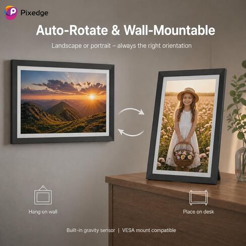 إطار صور رقمي واي فاي مقاس 15.6 بوصة، إطار صور ذكي Frameo بسعة تخزين كبيرة 32 جيجابايت، شاشة لمس 1080P IPS FHD، استخدام مزدوج للحائط/الطاولة، مشاركة فيديو الصور لاسلكيًا، لعيد ميلاد العائلة in Kuwait