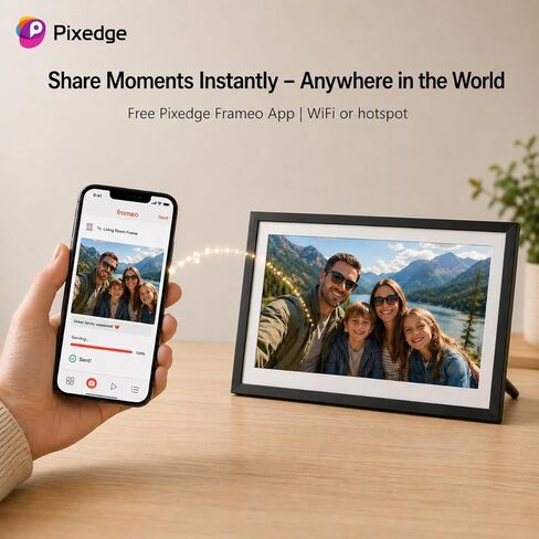 إطار صور رقمي واي فاي مقاس 15.6 بوصة، إطار صور ذكي Frameo بسعة تخزين كبيرة 32 جيجابايت، شاشة لمس 1080P IPS FHD، استخدام مزدوج للحائط/الطاولة، مشاركة فيديو الصور لاسلكيًا، لعيد ميلاد العائلة in Kuwait