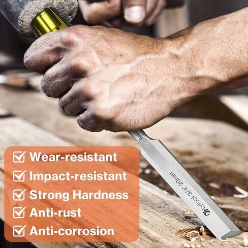 Lytool 5 Piece Wood Chisels Set, Wood Working Chisel Set for Woodworking, Carpentry, CR-V Steel Beveled Edge Blade, Wood Chisels for Woodcarving, Mortise,1/4", 1/2", 3/4", 1", 1-1/4" in Saudi Arabia