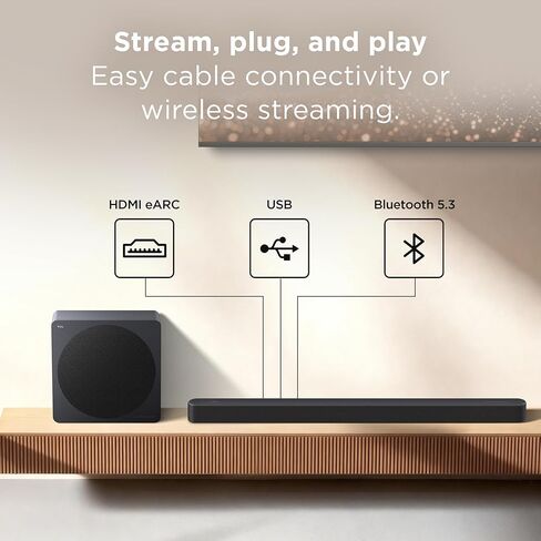 TCL A65K Design Series 3.1.2 Channel Soundbar with Audio by Bang & Olufsen, Dolby Atmos, and Wireless Subwoofer in Saudi Arabia