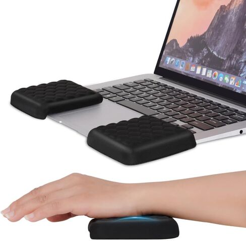 MEKASS Wrist Rest for Laptop, Soft Memory Foam Computer Keyboard Pad with Wrist Support, Relieve Carpal Tunnel Wrist Pain, Wrist Cushion for Typing, Studing, Working (Black) in Saudi Arabia