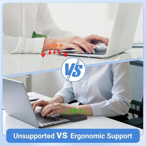 MEKASS Wrist Rest for Laptop, Soft Memory Foam Computer Keyboard Pad with Wrist Support, Relieve Carpal Tunnel Wrist Pain, Wrist Cushion for Typing, Studing, Working (Black) in Saudi Arabia