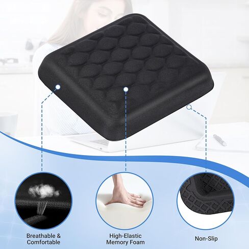 MEKASS Wrist Rest for Laptop, Soft Memory Foam Computer Keyboard Pad with Wrist Support, Relieve Carpal Tunnel Wrist Pain, Wrist Cushion for Typing, Studing, Working (Black) in Saudi Arabia