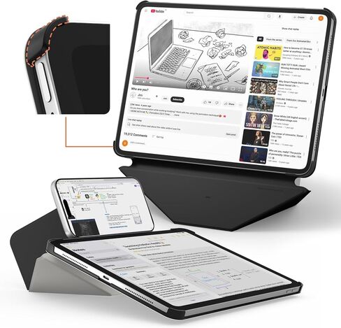 حافظة MOFT Dynamic Folio لجهاز iPad Pro مقاس 13 بوصة (M5 2025/M4 2024)، حافظة بحامل مغناطيسي رفيع مع أكثر من 20 زاوية عرض، استيقاظ/غفو تلقائي، رفيعة للغاية، أسود داكن in Kuwait