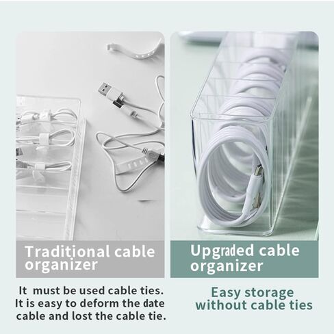 Cord Storage Organizer Box with Lid, Easy Organizer Without Cable Ties, Clear Electronics Organizer for Home Office Desk (Stackable-4Pack) in Saudi Arabia