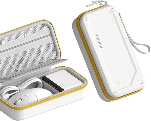 Electronic Organizer Traveling Case Bag EVA Hardshell PU Portable Carrying Pouch for Mouse, Charger, Cables, Power Bank, SD Cards, USB Flash Disks, Accessories (White) in Saudi Arabia