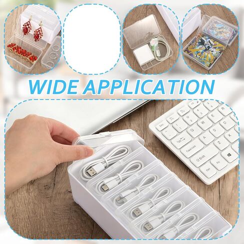 6 Set Cable Organizer Box with 7 Clear Switch Case Power Cord Organizer Desktop Cable Management Box Desktop Charger Cord Storage Organizer Box for Office Home Desk Accessories Stationery Supplies in Saudi Arabia
