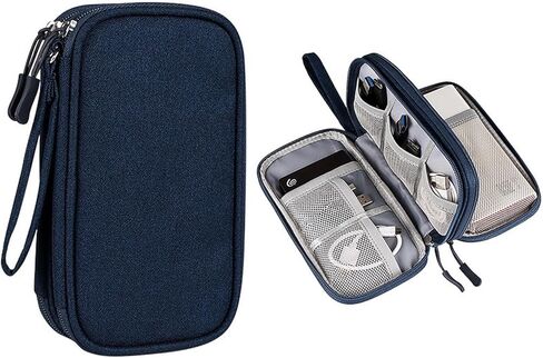 Electronics Organizer Bag Pouch Cable Charger Organizer Travel Shockproof Cord Carrying Case for Earphone Powerbank USB Hard Drive SD Card in Saudi Arabia