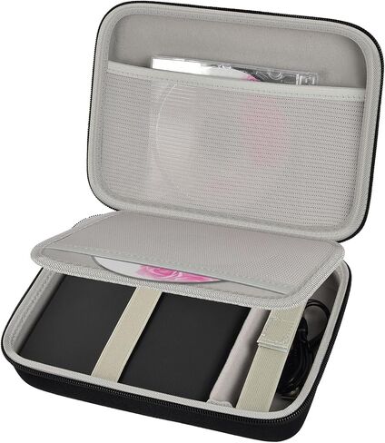 حقيبة حمل صلبة من Comecase لـ AmiCool/لـ ASUS/لـ LG/لمحرك أقراص DVD الخارجي من Dell، حقيبة سفر واقية لموقد أقراص Blu-ray الخارجي، منظم تخزين مقاوم للصدمات مع فتحات أقراص مضغوطة (حقيبة فقط) in Saudi Arabia