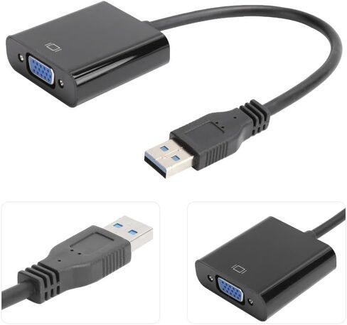 1920x1080 USB 3.0 إلى VGA محول التوصيل والتشغيل مع منافذ USB 2.0/3.0 محول فيديو 5.0 جيجابت في الثانية لنظام التشغيل Windows 7/8/10 in Kuwait