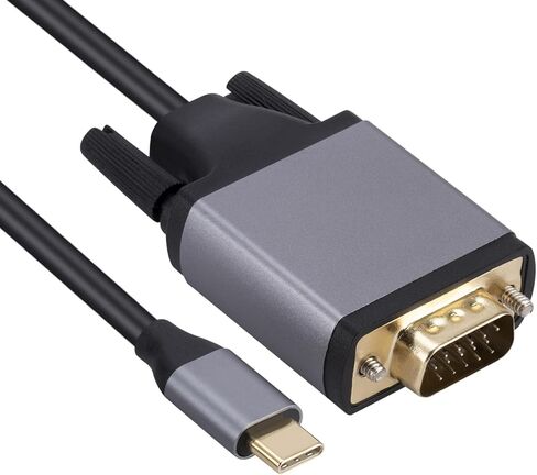 USB C to VGA Cable High Definition Type C to VGA Converter Cord Extend Display Monitors Screen No Driver Needed High Definition Converter in Saudi Arabia
