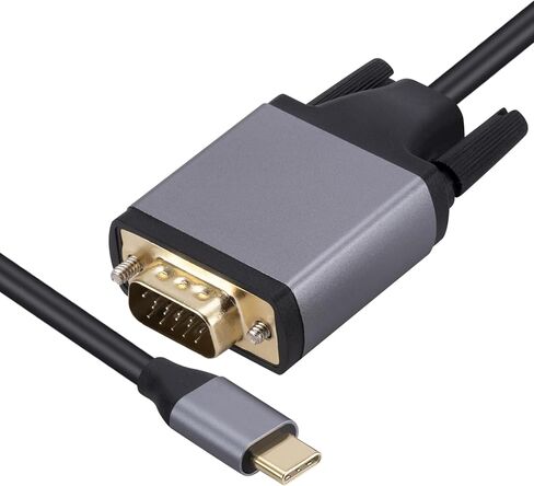 USB C to VGA Cable High Definition Type C to VGA Converter Cord Extend Display Monitors Screen No Driver Needed High Definition Converter in Saudi Arabia