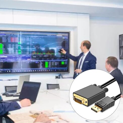 DP to VGA Adapter Cable, 1.8m Oxygen Free Copper Core Stable Signal Transmission, with No Loss Conversion for DisplayPort Computer to VGA Monitor Projector in Saudi Arabia