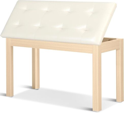 Duet Piano Bench with Storage - Wooden Solid Wood Piano Bench, Tufted Padded Keyboard Bench, Piano Stool & Piano Chair Seat Vanity Stool, Duet Double Piano Seat (Brown) in Saudi Arabia