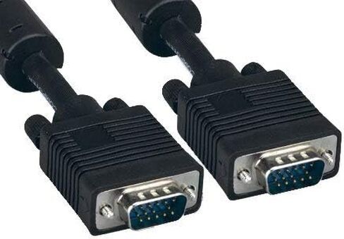Kentek 3 Feet FT Super VGA SVGA HD15 15 Pin Male to Male M/M Video Cable Cord 28 AWG EMI Filter Ferrite Mini-Coax Twisted Pairs Molded for PC TV Monitor Black in Saudi Arabia