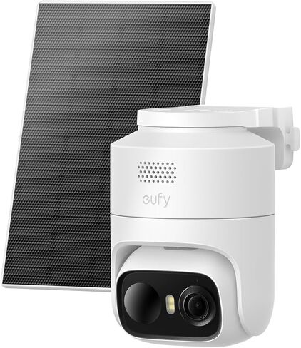 eufy Security eufyCam C37 4-Cam Kit، كاميرات أمنية لاسلكية في الهواء الطلق، تتبع AI بزاوية 360 درجة مع عموم وإمالة، كاميرات شمسية 2K، HomeBase Mini، التعرف على الوجه، بدون رسوم شهرية، رؤية ليلية ملونة in Kuwait