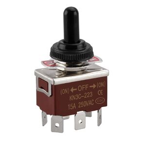 Metal Toggle Switch DPDT momentary 3 Position (ON)/Off/(ON) 250VAC 15A 6 tab Terminal CE