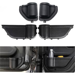 4PCS Front + Rear Door Storage Pockets, Door Side Insert Organizer Tray Box for 2018-2023 Jeep Wrangler JL JLU Rubicon Sport Sahara Gladiator JT Interior Storage Accessories
