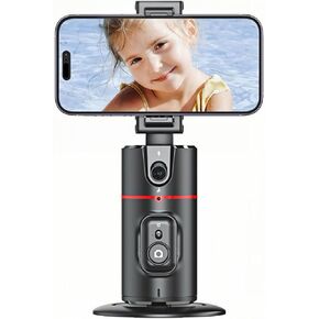 【2 Lights】 360°Rotation Face Auto Tracking Tripod 4''-7'' Phone Holder with Remote Selfie Stick,No App,Gesture Control, for Vlog,Tiktok, Compatible with iPhone Android. FA-CE 2(Light) in Kuwait