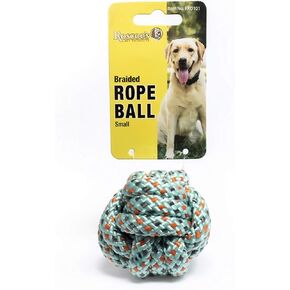 لعبة كرة الحبل المضفر من Roscoe's Pet Products للكلاب والحيوانات الأليفة الصغيرة الأخرى (صغير (2.25 بوصة))