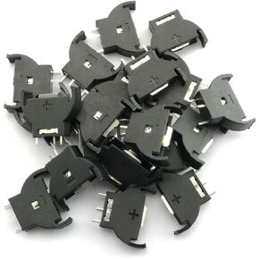Tegg 20PCS Vertical CR2032 Shell Type Coin Button Cell Battery Sockets 3 Pin Holder Case