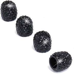 Bling Car Tire Valve Stem Caps, 4Pcs Universal Shinny Pink Tire Air Valves Stem Caps, Sparkling Tire Valves Caps Dustproof for Most Cars, Motorcycles, SUV, Trucks, and Bicycles (Pink)