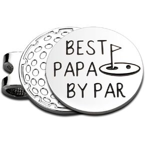 Dad Gifts for Fathers Day Birthday Gifts for Dad from Daughter Son Wife Step Bonus Dad First Time for New Dad Daddy to be Gifts Best Dad by Par Golf Ball Markers Hat Clips Gifts