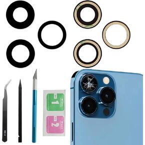 3pcs/Set Rear Camera Lens Covers Replacement for iPhone 13 Pro/iPhone 13 Pro Max, Anti-Lens Scratch & Waterproof, Back Glass Camera Lens Cover Replacement + Pre-Installed Adhesive + Repair Tool Kit