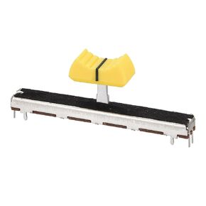 uxcell Fader Variable Resistors Mixer 75mm Straight Slide Potentiometer B10K Ohm Yellow Black Knobs 2pcs