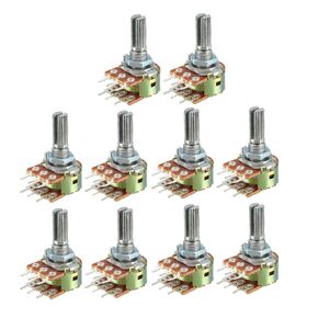 uxcell WH148 500K Ohm Variable Resistors Dual Turn Rotary Carbon Film Taper Potentiometer 10pcs