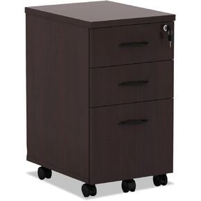 Alera ALEVA572816MC 15.88 in. x 20.5 in. x 28.38 in. Valencia Series 3-Drawer Mobile File Pedestal - Cherry