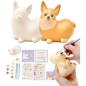 3D Pet Coloring Kit: DIY Shiba Inu Sculpture Painting Set – Diverse 9-Shade Palette, Soft PVC Models, Premium Brushes – Artistic Craft – Perfect for Decor, Tribute & Stress Relief