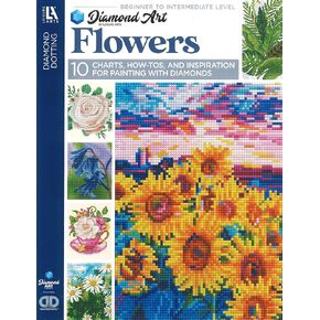 DIAMOND ART BY LEISURE ARTS Flowers Painting Chart and Idea Diamond Dotting Book