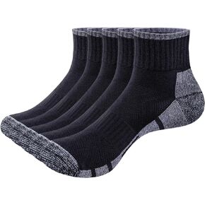 Womens Ankle Tennis Running Athletic Socks Moisture Wicking Cotton Cushioned Quarter Socks for Women,5 Pairs