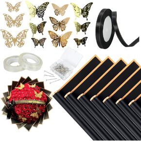 Foxegg 191 Pcs Flower Wrapping Paper Kit Florist Bouquet Accessories with Flower Pins 3D Butterflies Gift Ribbon Tape for Floral Supplies DIY Craft
