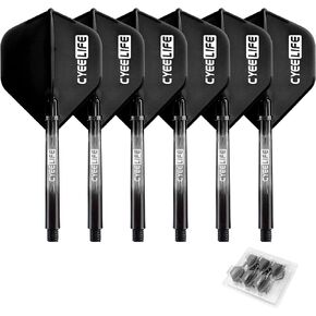 CyeeLife Dart Flight & PC Shafts Set with 12 Metal O Rings, Dart Accessories, Set of 6