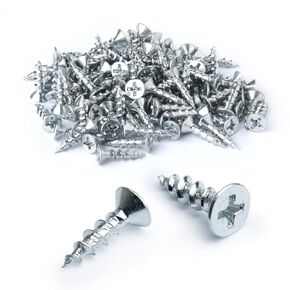 POWERTEC QWS1001#6 x 5/8" Wood Screw Set, Phillips Flat Head Deep Thread Screws – 100 Pack