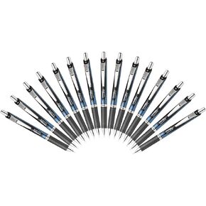 Pentel EnerGel RTX Retractable Liquid Gel Pen 0.5mm Fine Line Needle Tip Black Ink Pack of 15