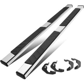 DNA MOTORING 5" Stainless Steel Nerf Bar Running Board Compatible with 07-18 Silverado 1500, 07-19 Sierra 2500HD 3500HD Extended Cab, STEPB-ZTL-8057-SS