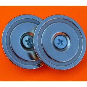 Applied Magnets® 2pc, 1.5" Strong NdFeB Neodymium Cup Magnet with Countersunk Hole.