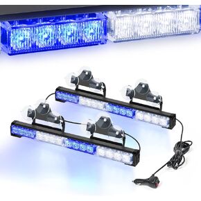 Nilight Traffic Advisor Emergency Strobe Light Bar 2 In 1 17Inch 32LED 23 Flash Patterns Directional Safety Warning Lights with Cigar Lighter on Trucks Police Construction Vehicles, 2 Year Warranty