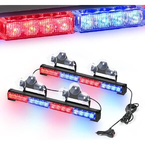 Nilight Traffic Advisor Emergency Strobe Light Bar 2 في 1 17 بوصة 32LED 23 نمط فلاش أضواء تحذير السلامة الاتجاهية مع ولاعة السيجار على الشاحنات ومركبات بناء الشرطة، ضمان لمدة عامين