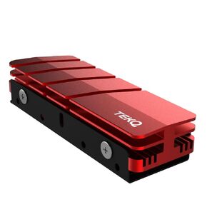 M.2 2280 SSD heatsink, Double-Sided Heat Sink, with Thermal Silicone pad for PC M.2 PCIE NVMe SSD or M.2 SATA SSD (RED)