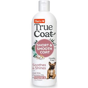 Hartz True Coat Short & Smooth Coat Dog Shampoo, Soothes & Shines with Oat Milk, Coconut Oil & Vitamin E