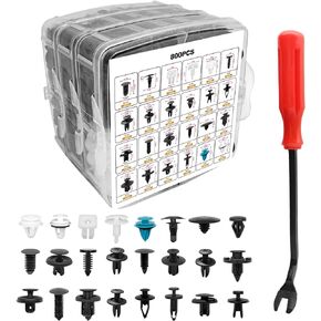 801 PCS Car Retainer Clips Fasteners 24 Most Popular Sizes Door Trim Panel Clips Kit Assortment Fasteners Automotive Push pins Assortment for Toyota GM Ford Honda Chevy Acura Chrysler Mazda