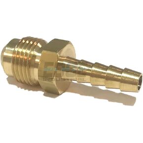 1/4" HOSE ID TO 3/8" 45° MALE FLARE STRAIGHT BRASS FITTING FUEL/AIR/WATER/OIL/GAS/WOG (QTY 01)