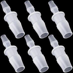 6 Pack Plastic Hose Barb Reducer Pipe fittings, 3/8" to 3/16" Hose ID Connectors Joint Splicer Mender Adapter Union Boat Water Air Aquarium O2 Fuel