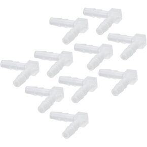 Elbow Hose Barb, Elbow Hose Barb Plastic Fitting, 10Pcs 90 Degree Elbow Hose Barb Plastic Equal Barbed Joint Adapter L Shape, barbed hose fittings (6mm)