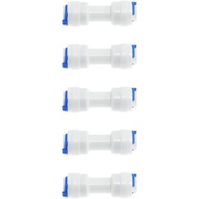 Maxmoral 5PCS Pipe Fitting 1/4" OD Quick Straight Connect Push In to Connect Water Tube Fitting Connector
